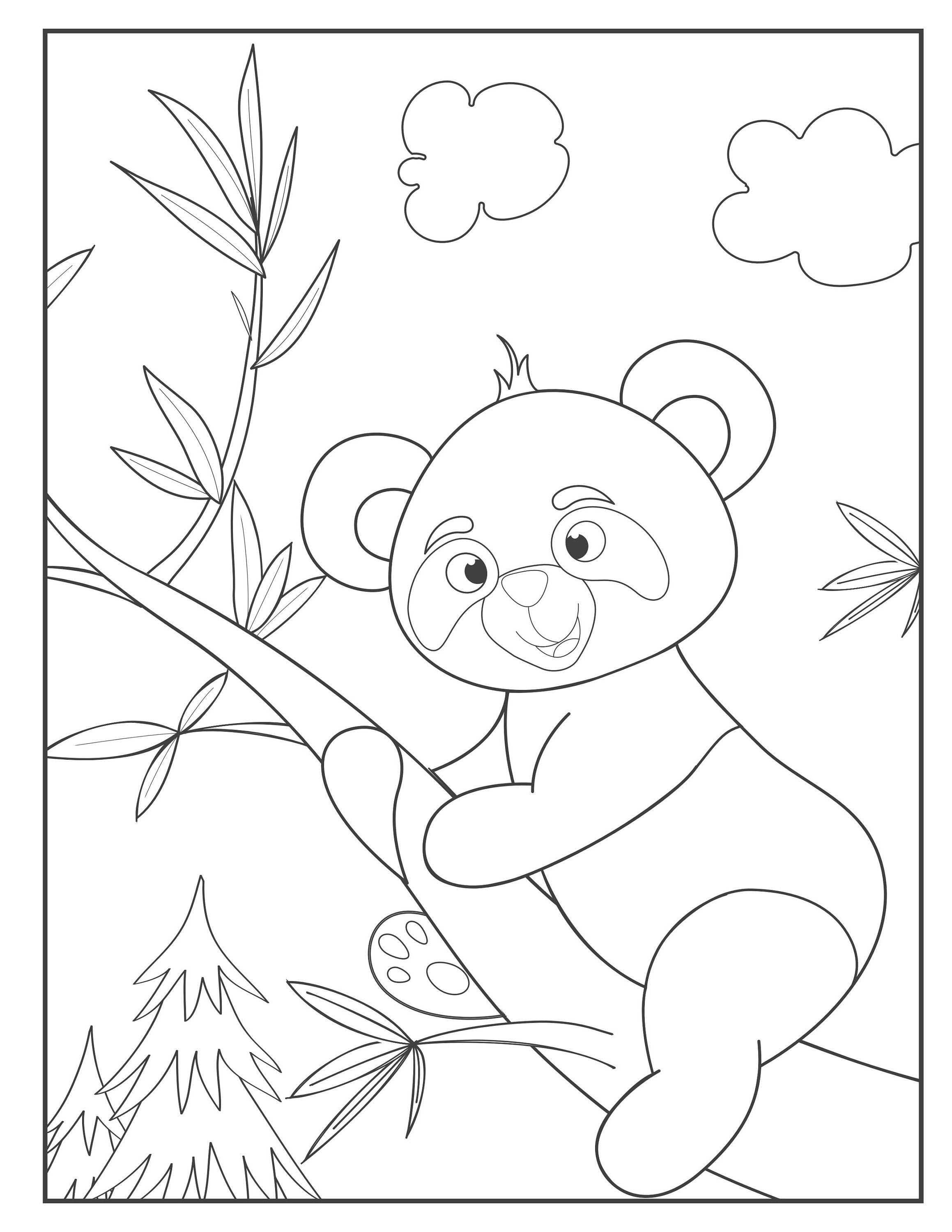 21 Printable Panda Coloring Pages for Children - Etsy