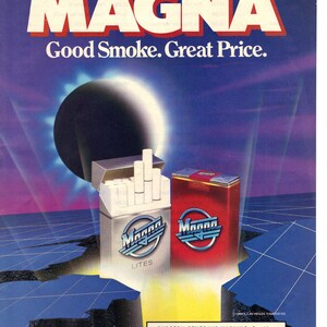 Vintage 1989 Magna Cigarettes Print Ad