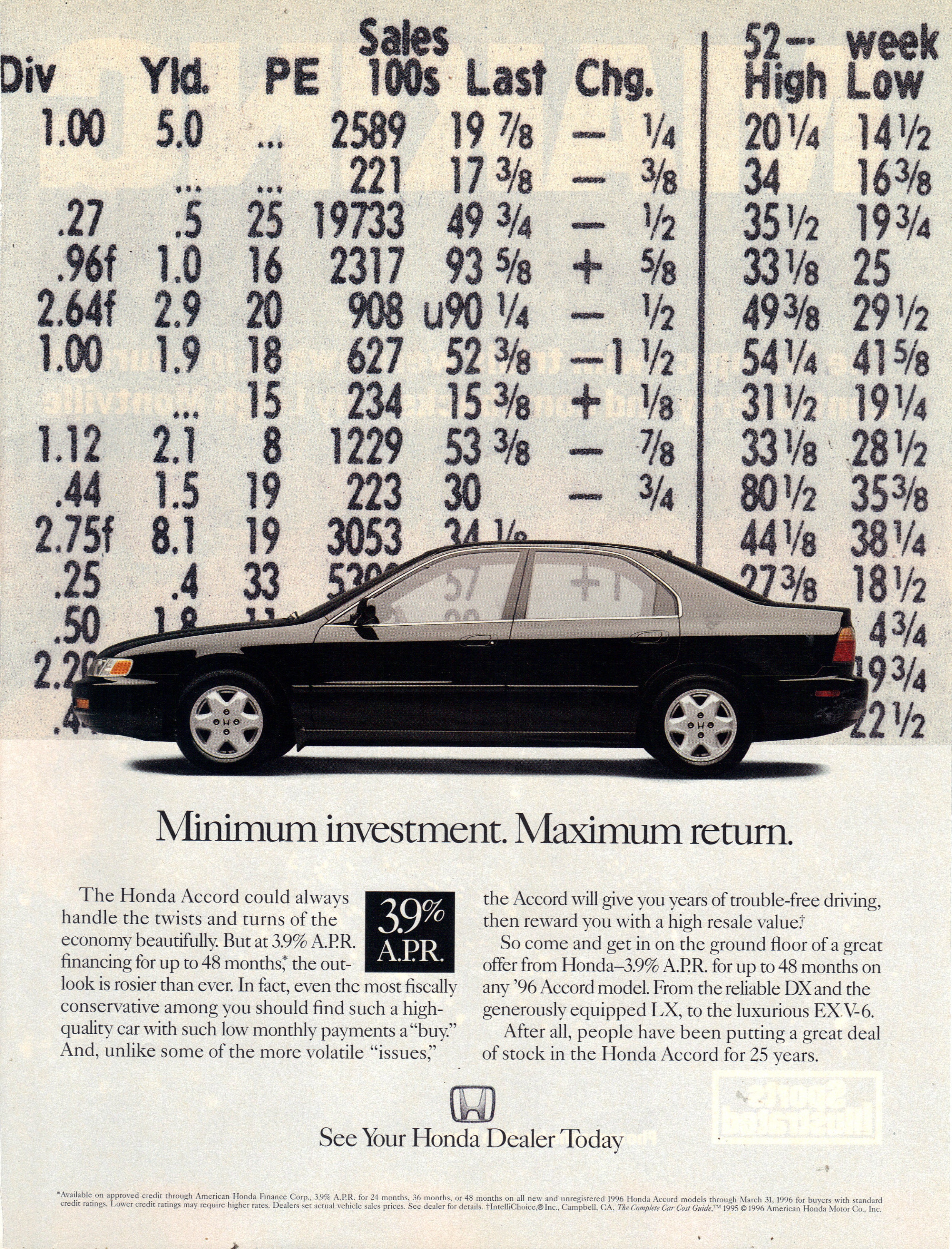 Print　Etsy　日本　Ad　Vintage　Honda　Accord　1996　for