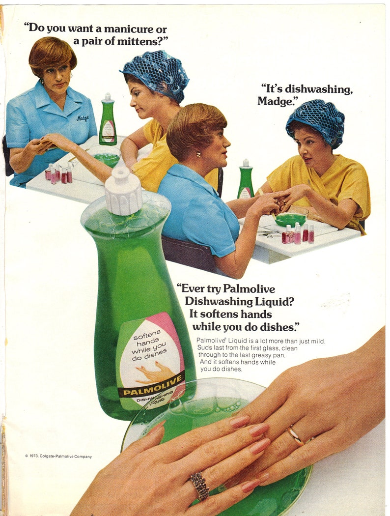 Vintage 1973 Palmolive Dish Soap and Kent Cigarettes Print Ad Vintage 1973 Palmolive Dish Soap and Kent Cigarettes Print Ad