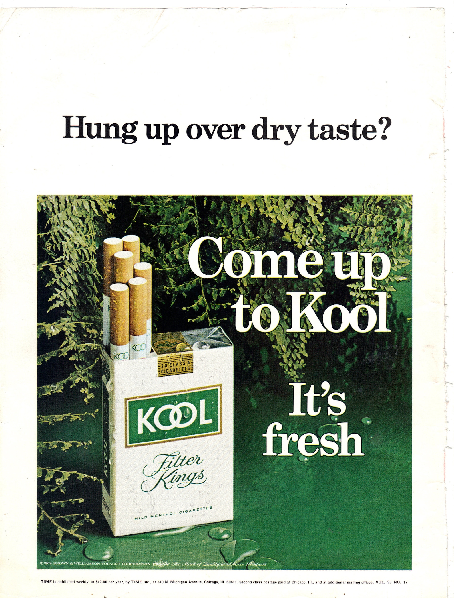 Vintage 1968 Kool Cigarettes Print Ad Etsy UK