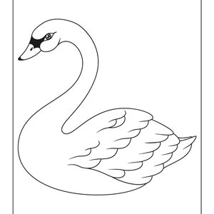 20 Printable Swan Coloring Pages for Children and Adults - Etsy