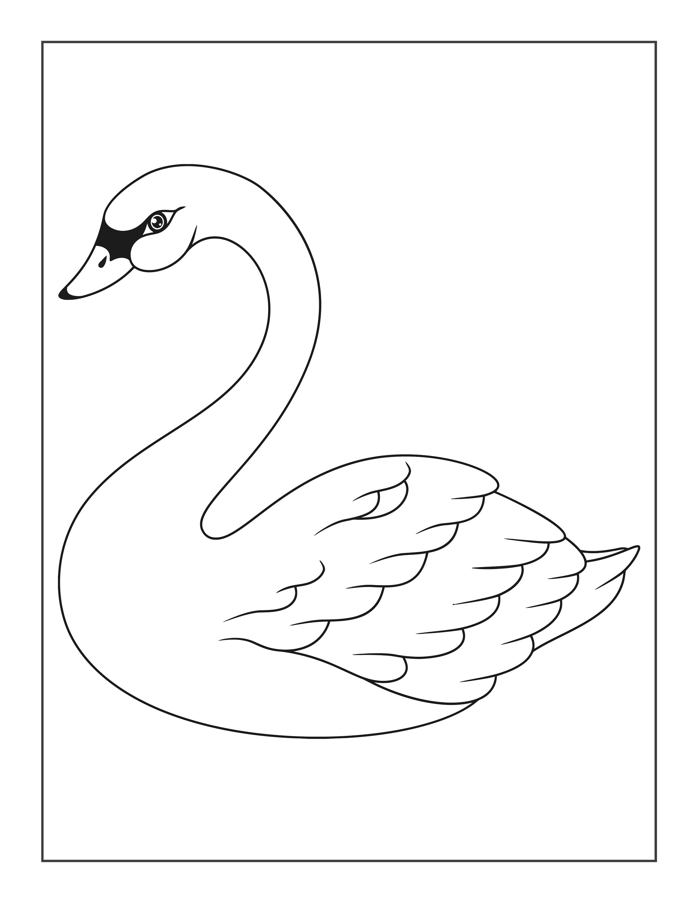 20 Printable Swan Coloring Pages for Children and Adults - Etsy