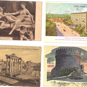 Lot van 4 antieke ansichtkaarten van Rome, Italië - Lot 518