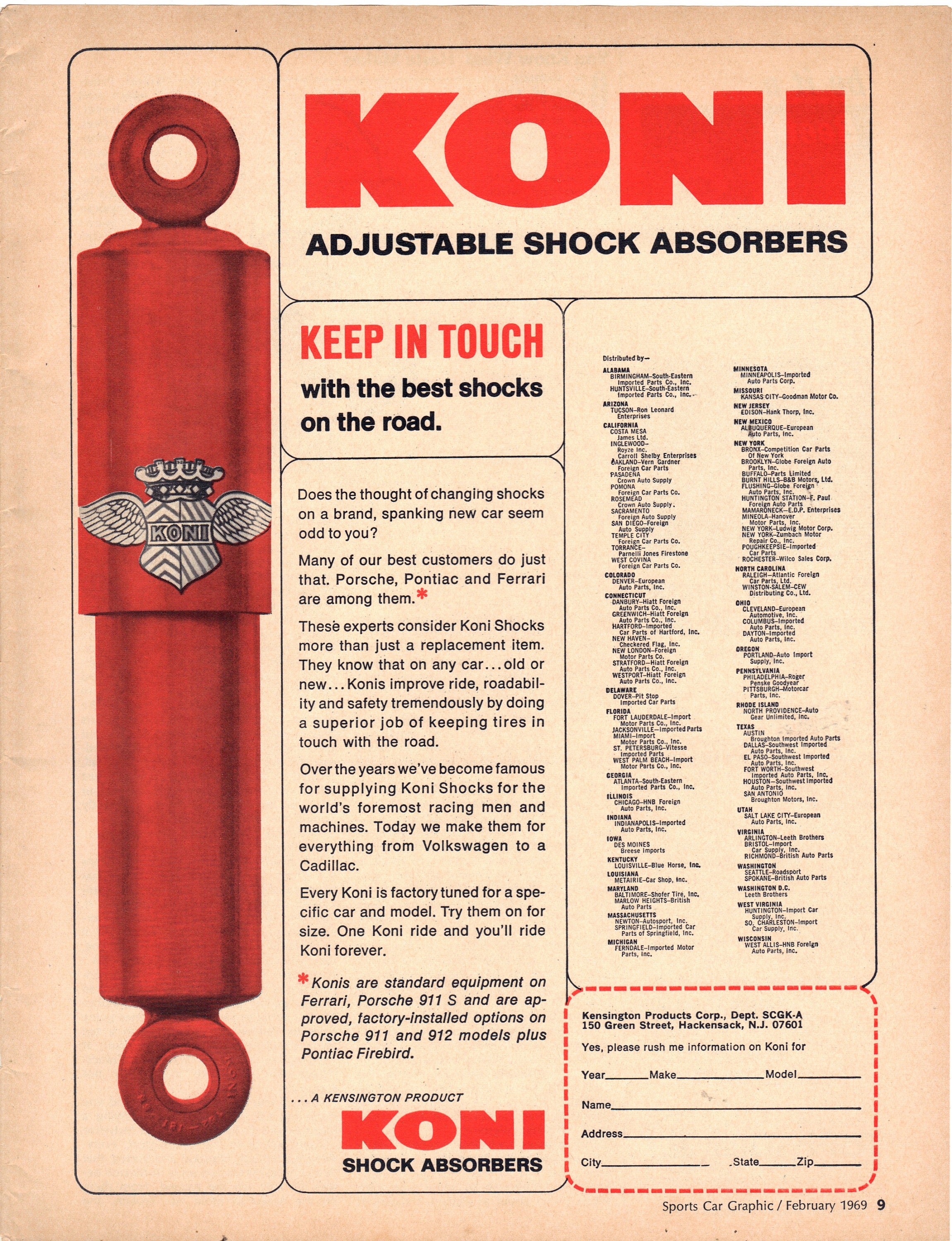 Vintage 1969 Print Ad for Koni Shock Absorbers Etsy Ireland