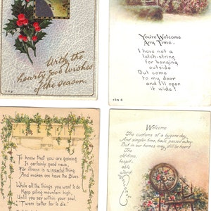 Lotto di 4 cartoline di auguri antichi - Lotto 1001