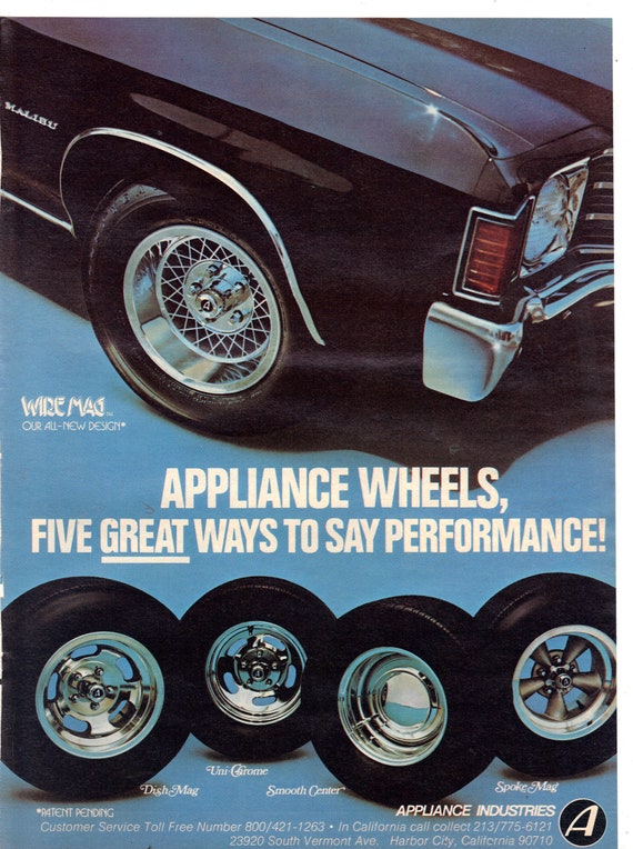 Vintage 1972 Print Ad for Appliance Wheels