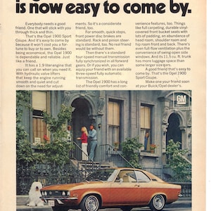 Vintage 1971 Buick Opel 1900 Print Ad