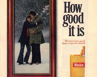 Vintage 1973 Winston Cigarettes Print Ad