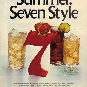 Vintage 1980 Print Ad for Seagram&#39;s Seagram&#39;s 7 Crown