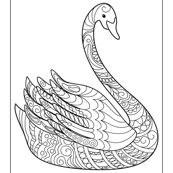 20 Printable Swan Coloring Pages for Children and Adults