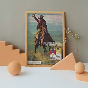Vintage 1976 Marlboro Man Print Anzeige | Digitaler Download| Druckbare Kunst