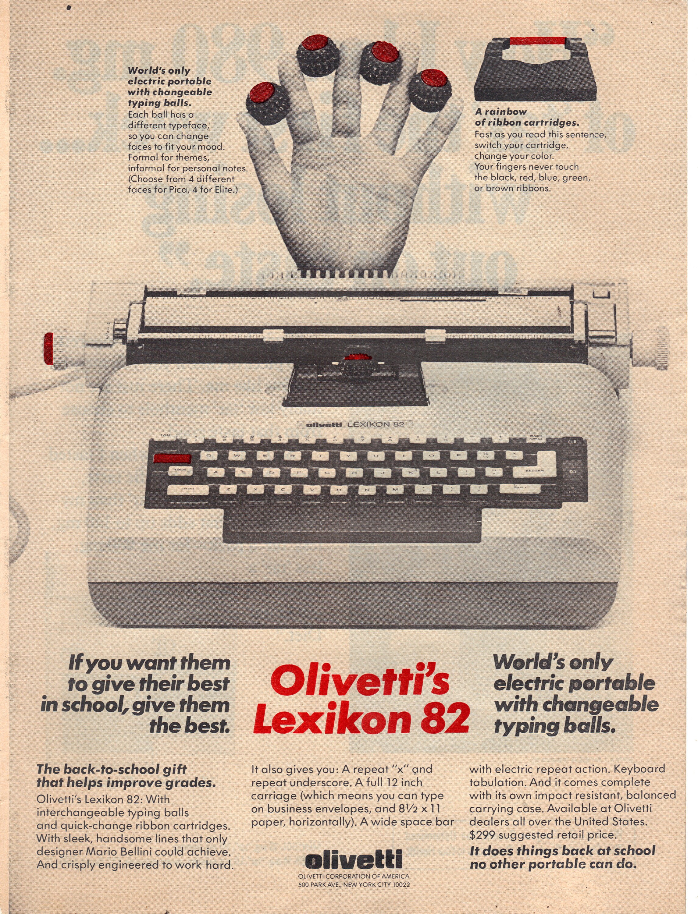 Vintage 1976 Olivetti's Lexicon 82 Electric Typewriter and - Etsy