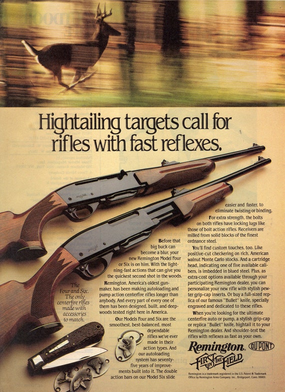 Vintage 1982 Print Ad for Remington Rifles - Etsy India