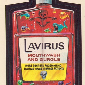1979 Topps Wacky Packages Trading Cards / Stickers - Lavirus Mouthwash