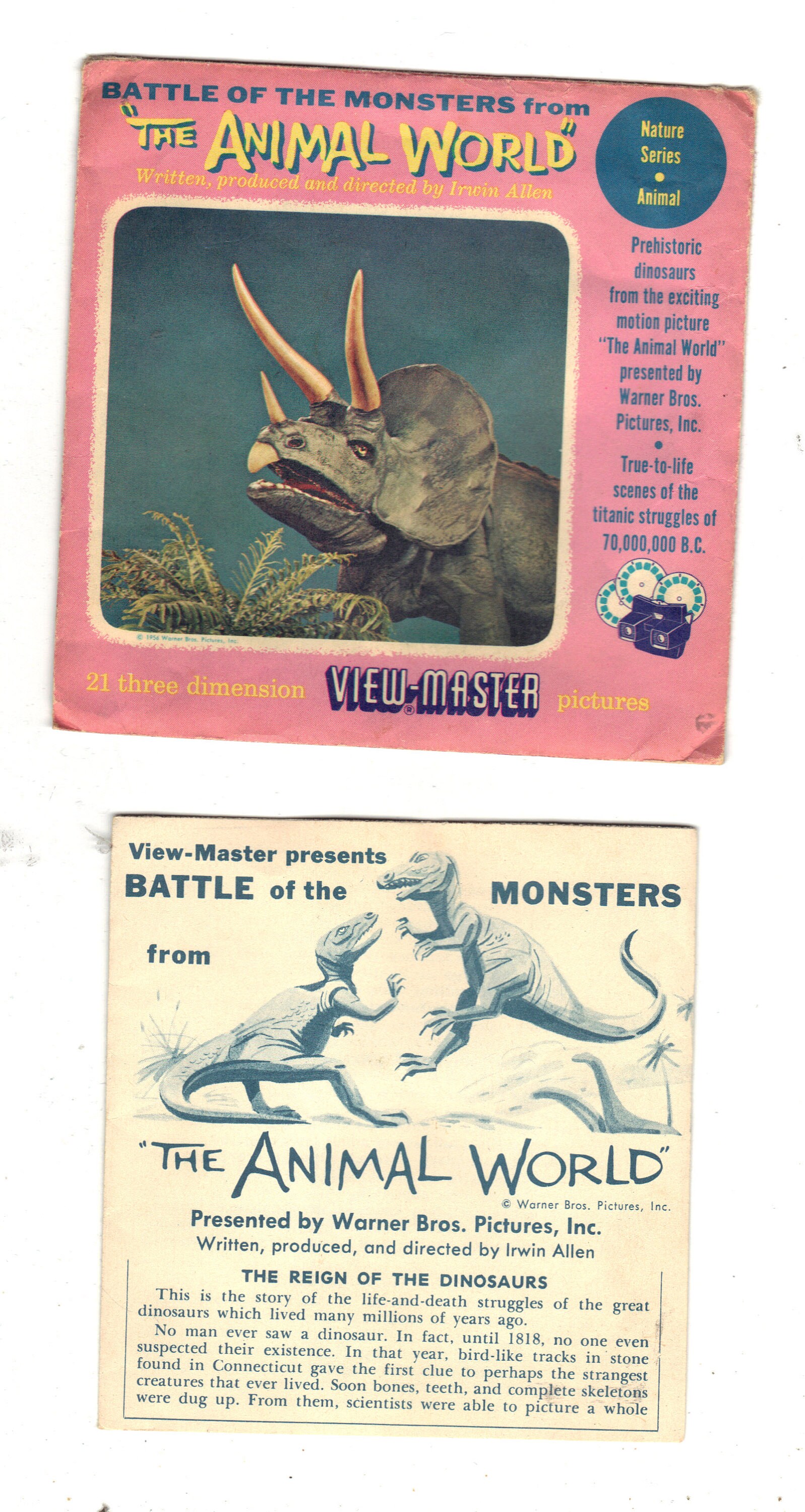Lot of 3 Vintage Viewmaster Reels - Battle of The Monsters from The Animal  World