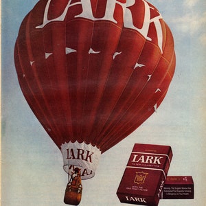 Vintage 1970 Print Ad for Lark Cigarettes and American Express