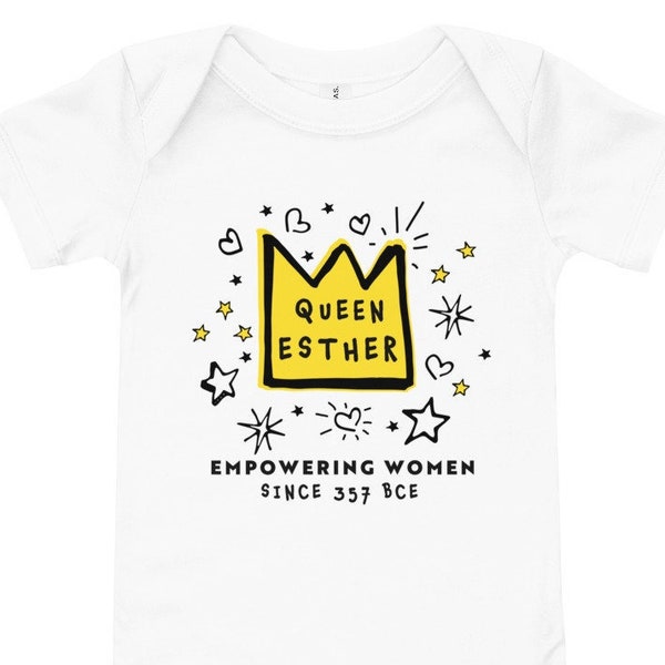 Purim Baby Onesie®, Queen Esther, Girl Power Shirt, Feminist Tee, Jewish Baby Gifts, Judaica Gift, Empowered Women