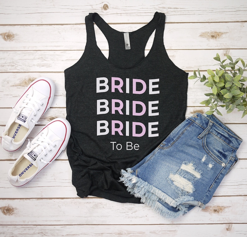 Sweating for Wedding Engagement Gift Bride to Be Women/'s Racerback Fitness Gift New Bride Shirt