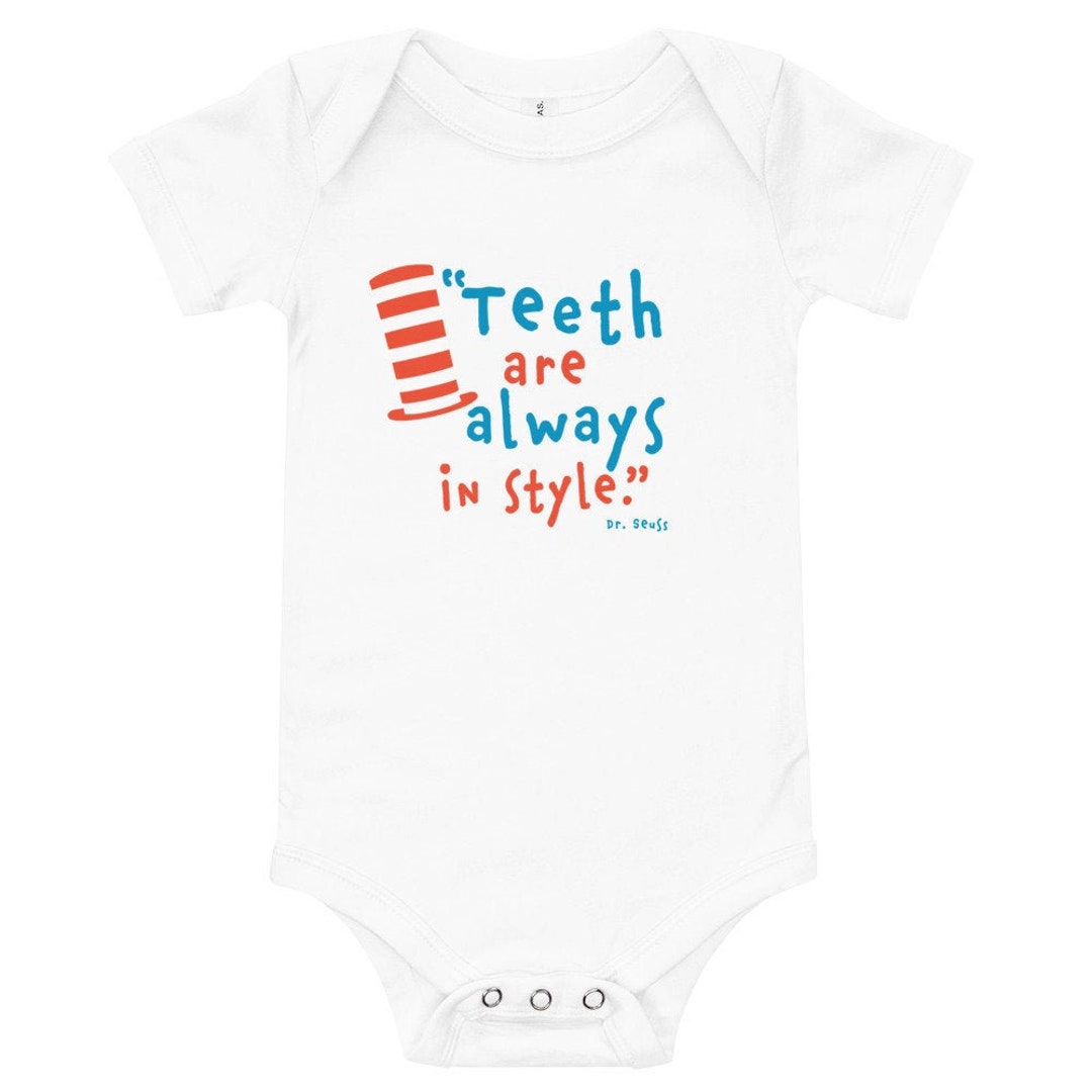 Teething Shirt, Dr. Seuss Teeth Baby Onesie®, Dr. Seuss Quote, Cat in