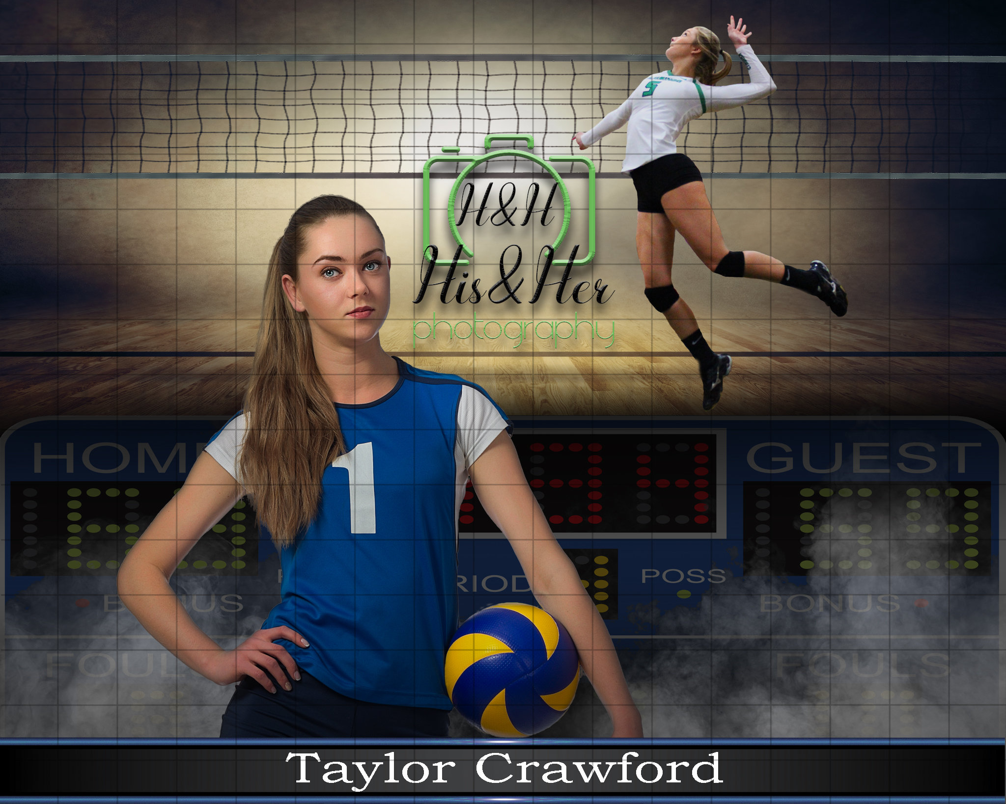 Volleyball, Court, Scoreboard, Digital Background, Digital Backdrop ...