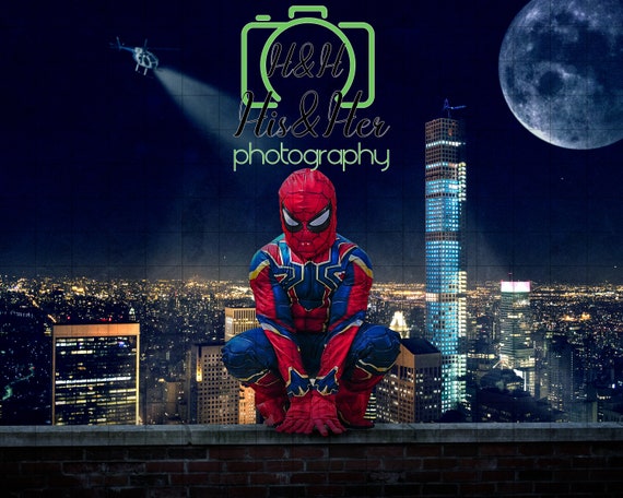 Spider Man City Top Digital Background Digital Backdrop - Etsy
