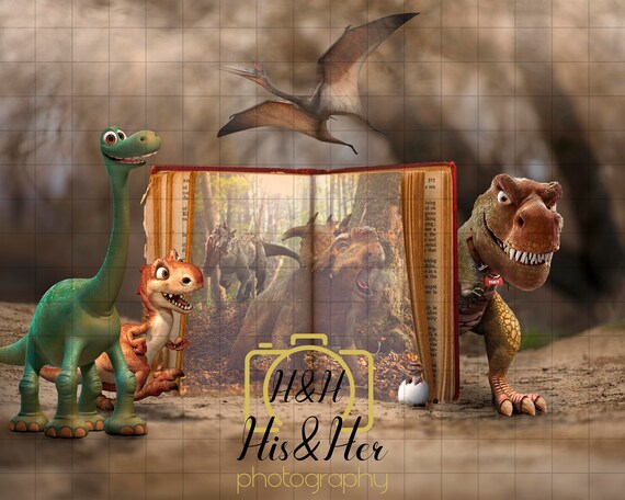 Cartoon Dinosaur Picture Book, Digital Background, Digital Backdrop, Digital Composite, Photoshop Composite