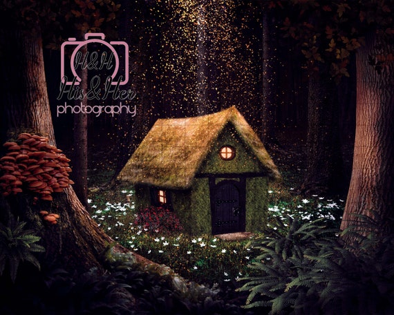 Fairy Fantasy Forest House Digital Background Digital Etsy