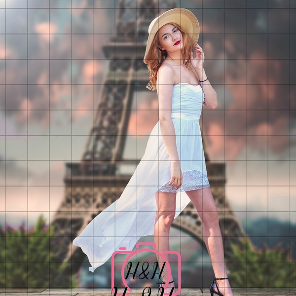 Paris Eiffel Tower, Digital Background, Digital Backdrop, Digital Download, Photoshop Background, Add Your Own Subject