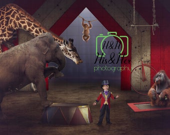 Big Top Circus, Digital Background, Digital Backdrop, Digital Download, Photoshop Background, Add Your Own Subject