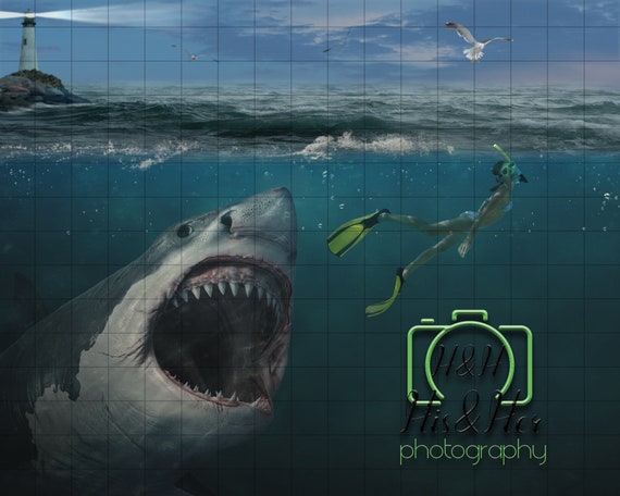 Shark Attack, Swimmer, Digital Background, Digital Backdrop, Digital  Download, Photoshop Background, Add Your Own Subject -  Hong Kong