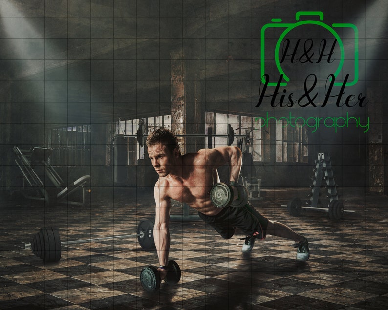 Gym Fitness, Digital Background, Digital Backdrop, Digital Download, Photoshop Background, Add Your Own Subject image 1