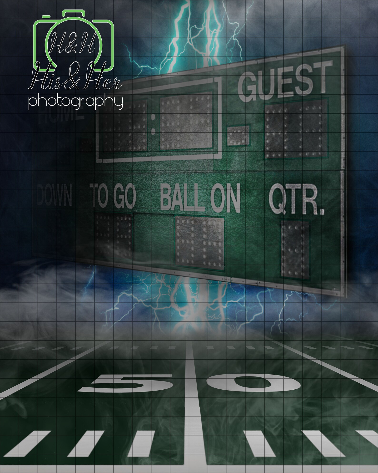 Football Player Scoreboard Portrait Digital Background | Etsy