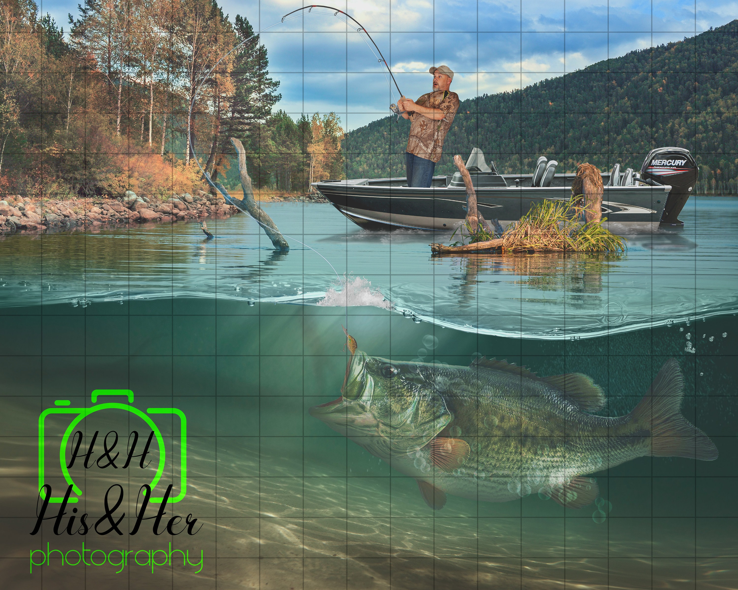 Gone Fishing, Digital Background, Digital Backdrop, Digital Download,  Photoshop Background, Add Your Own Subject