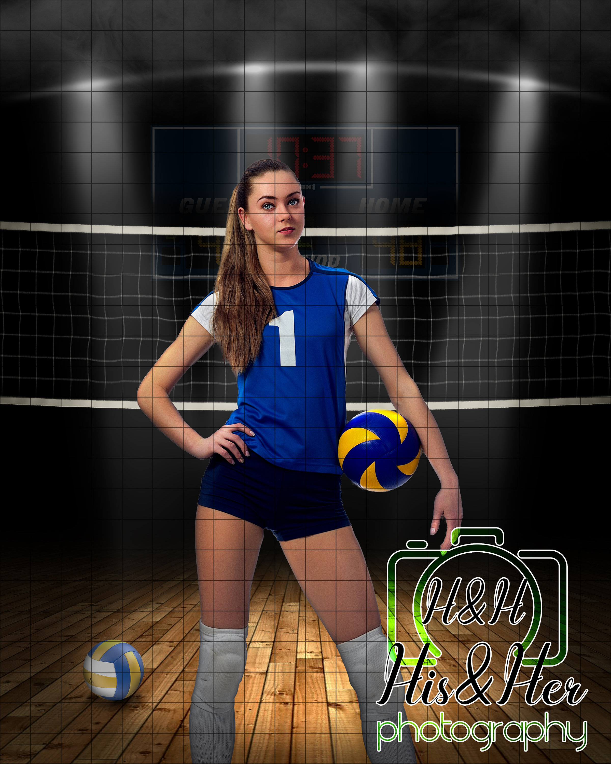 Volleyball, Court, Scoreboard, Digital Background, Digital Backdrop ...