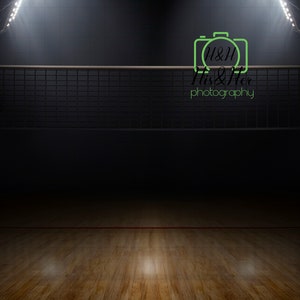 Volleyball Player Under the Lights, Digital Background, Digital ...