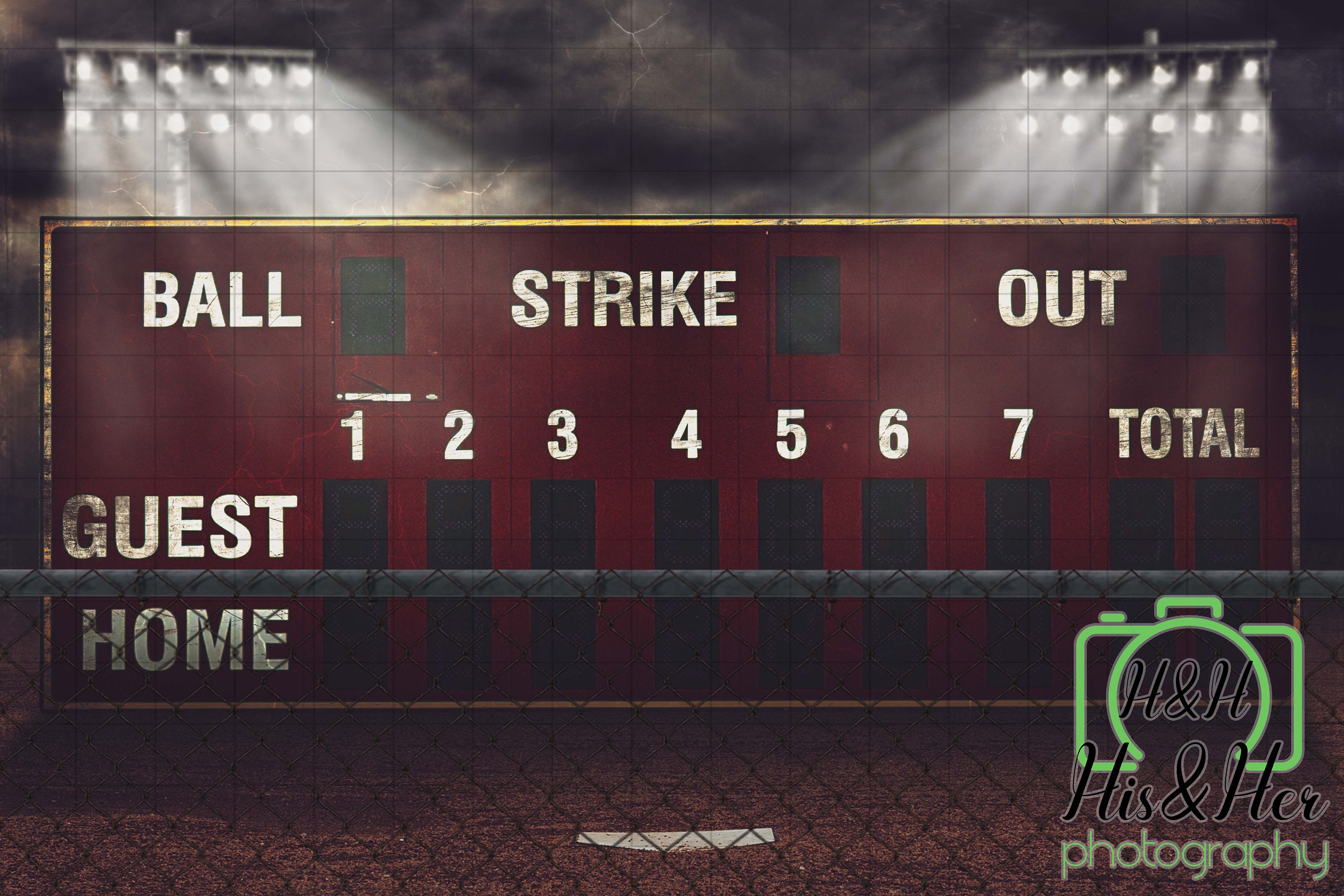 Baseball Softball Scoreboard Fence png Digital Background Etsy