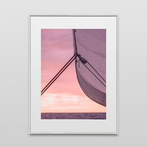 Sailing set of 3 Sailboat Art Print Yacht Wall Decor Navy Blush Ocean Nautical Photography Boat office poster Sails gallery wall Maritime image 2