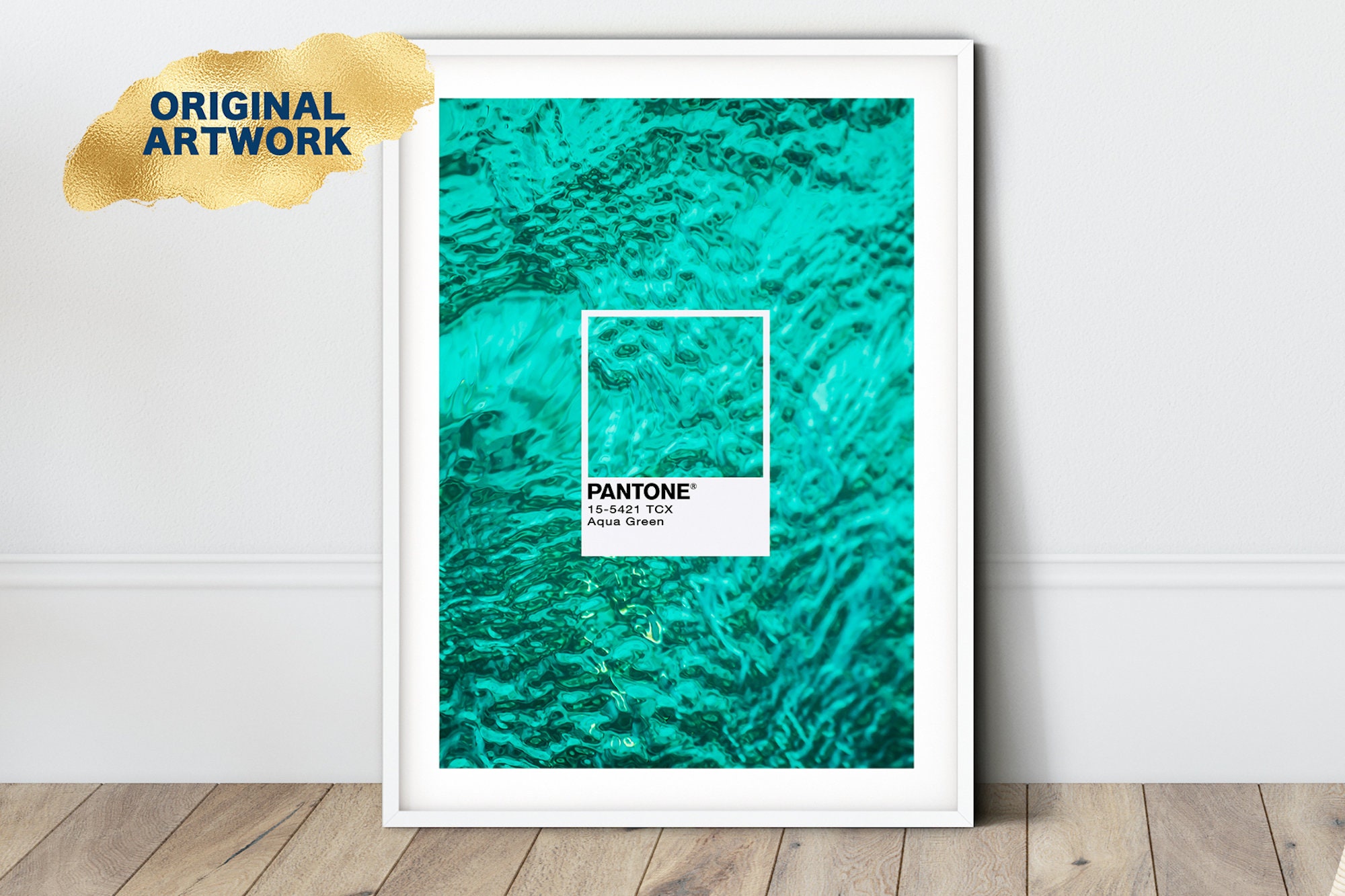 Pantone Poster Aqua Green Ocean Water Photography Print Living Etsy