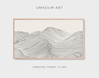 Samsung Frame TV Art Japandi decor DIGITAL TV Download Japanese wave print Landscape Art Tv Abstract ocean waves Digital Art For Tv
