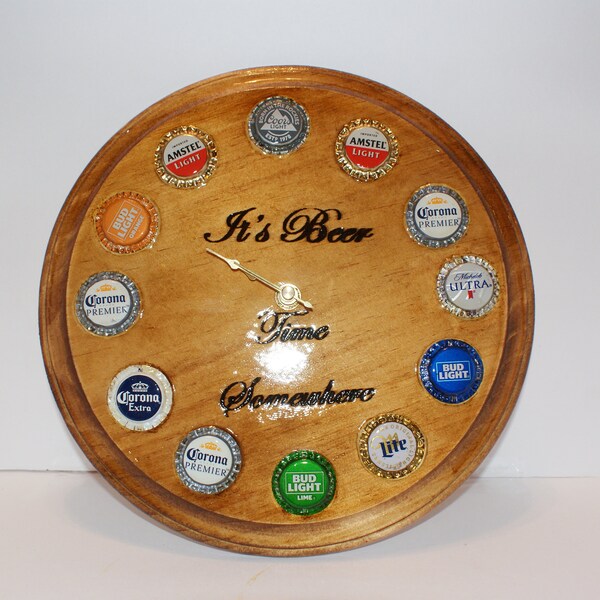 Beer Cap Clock Etsy