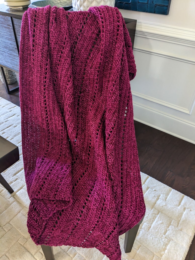 Magenta, Fuschia, Raspberry Afghan, Throw, Blanket, 48 by 58 inches approximately image 1