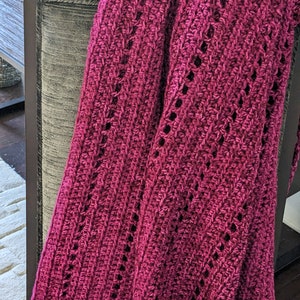 Magenta, Fuschia, Raspberry Afghan, Throw, Blanket, 48 by 58 inches approximately image 4