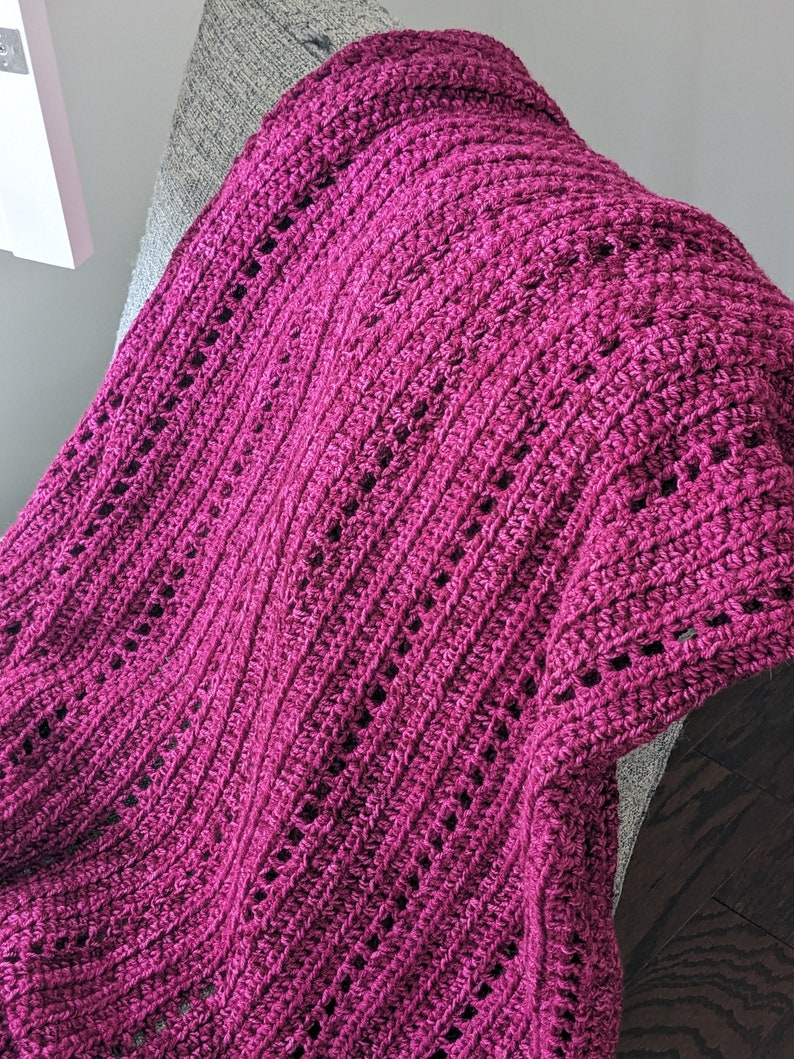 Magenta, Fuschia, Raspberry Afghan, Throw, Blanket, 48 by 58 inches approximately image 2