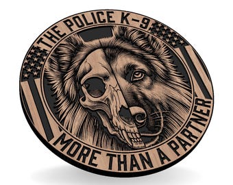 Police K9 Wooden Round Sign, Law Enforcement Gift, Made in USA