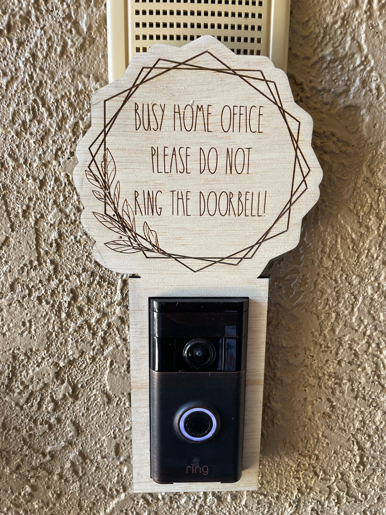 Working From Home Doorbell Sign Doorbell Ring Nest Arlo Etsy