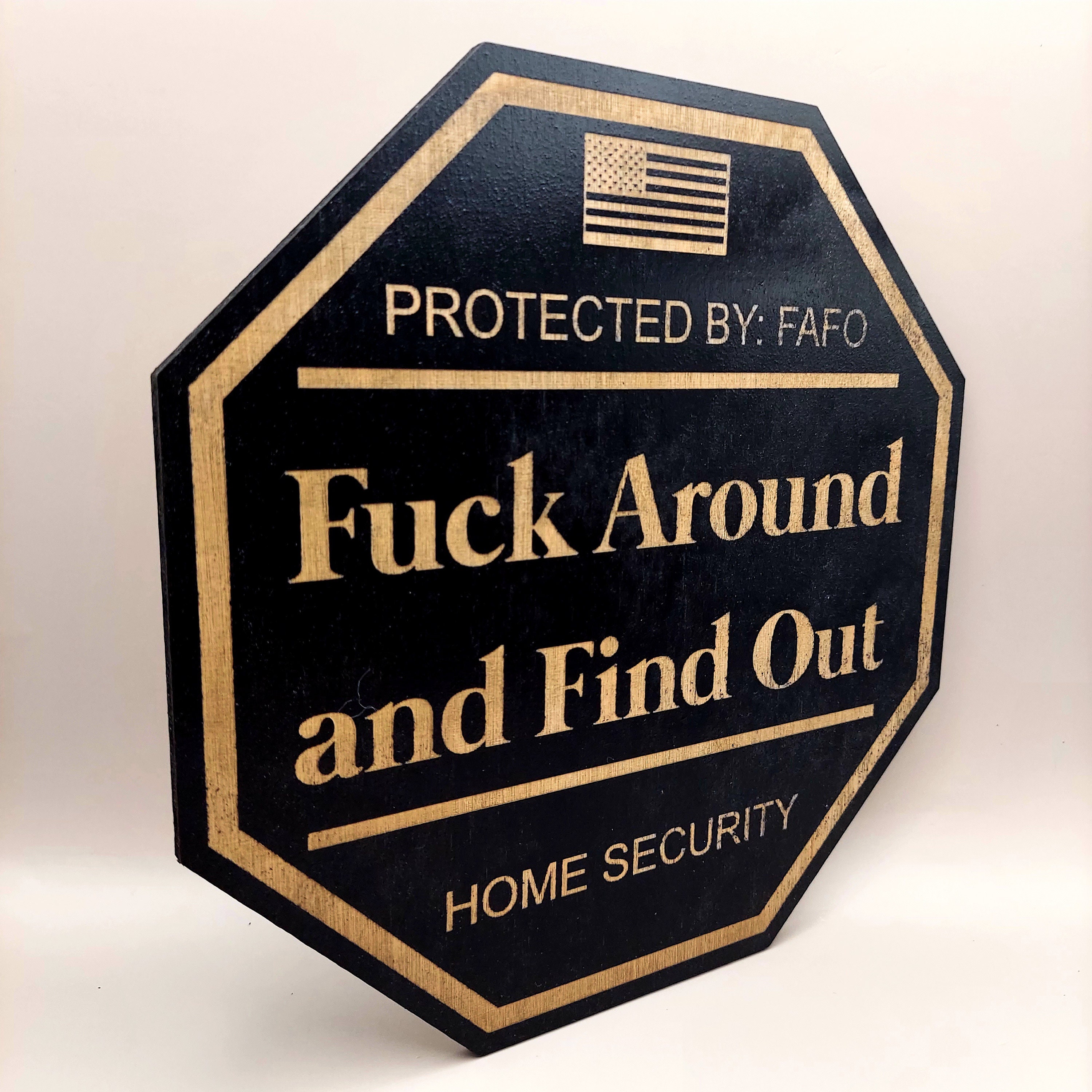 FAFO Security Warning Sign - Protected by Fuck Around and Find Out Sticker  - 4 x 4 - Funny Decal Sticker for Home/Door or Car Window 2-Pack