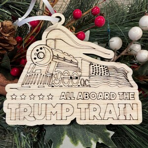 Trump Train Christmas Ornament, Patriotic Ornament, Christmas Ornaments, Trump, MAGA, Unique Personalized Gifts, Trump Gift