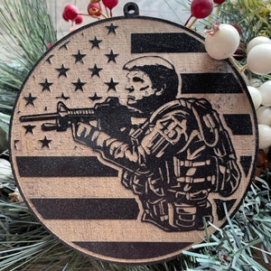 Trump Soldier Christmas Ornament, Patriotic Ornament, Christmas Ornaments, Trump, MAGA, Unique Personalized Gifts, Trump Gift
