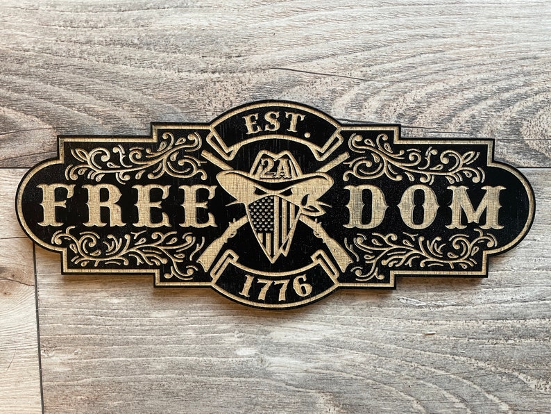 Second Amendment Freedom Wood Sign, Mancave Office Art, USA Made - Etsy